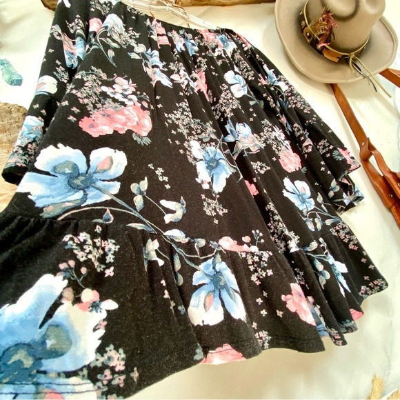 Style & CO off shoulder boho floral Gypsy raffle sleeves blouse shabby chic vibe - Picture 4 of 12